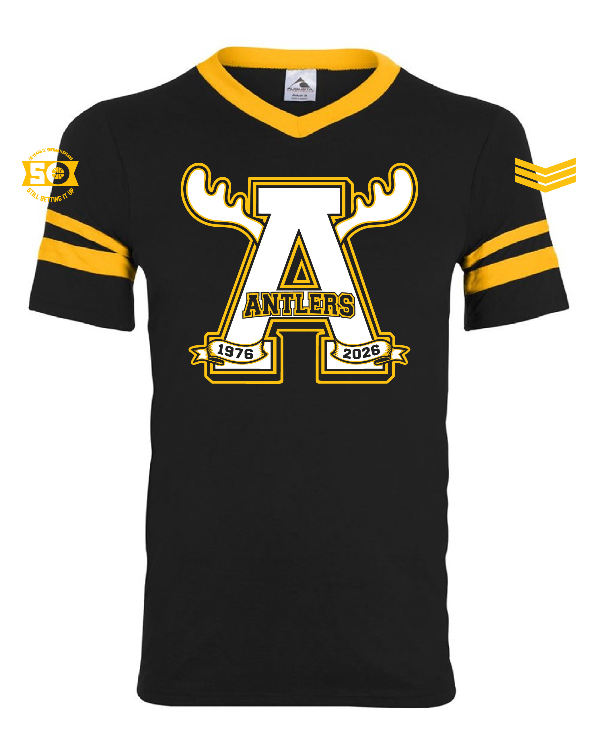 V-Neck Jersey with Striped Sleeves thumbnail