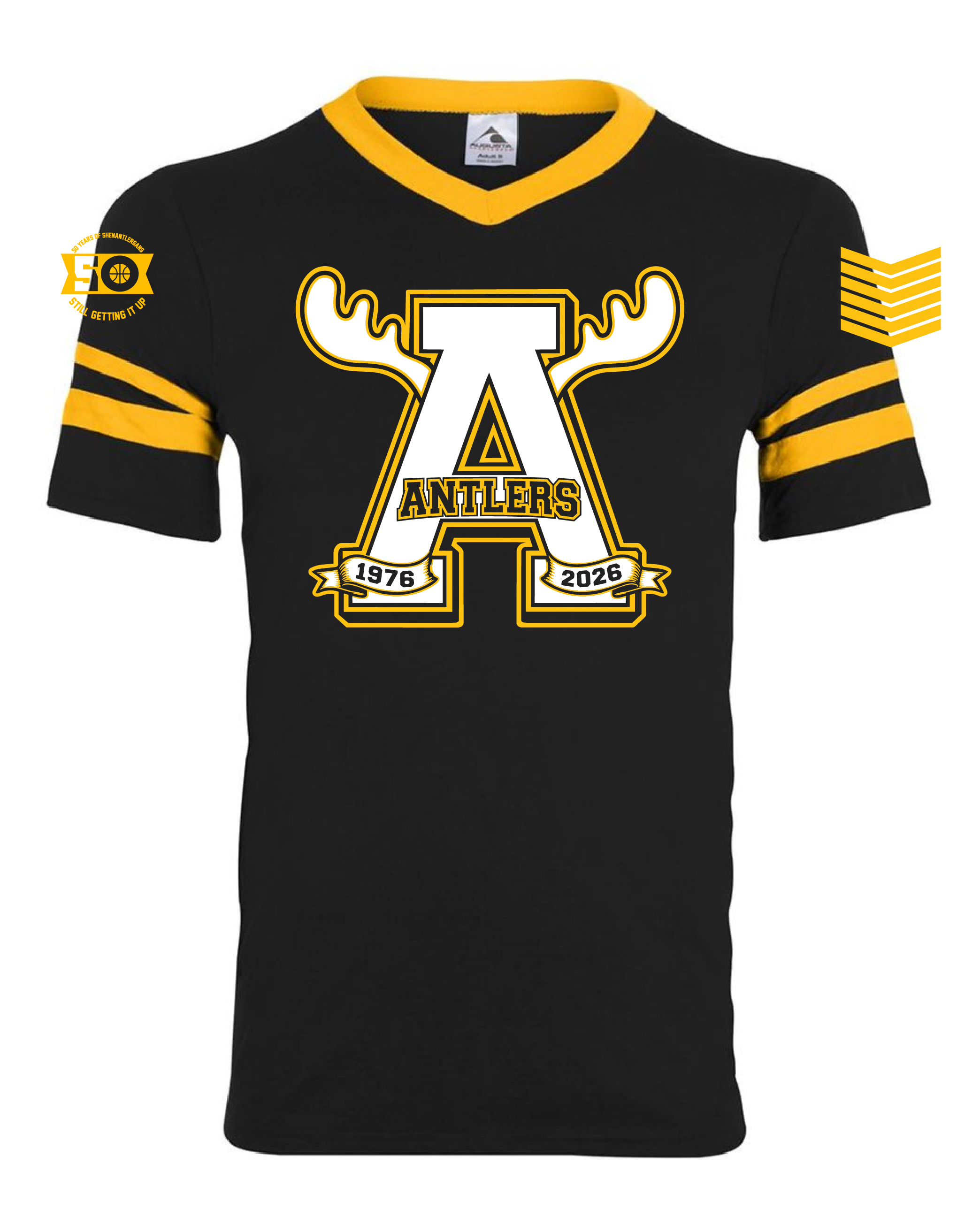 V-Neck Jersey with Striped Sleeves thumbnail